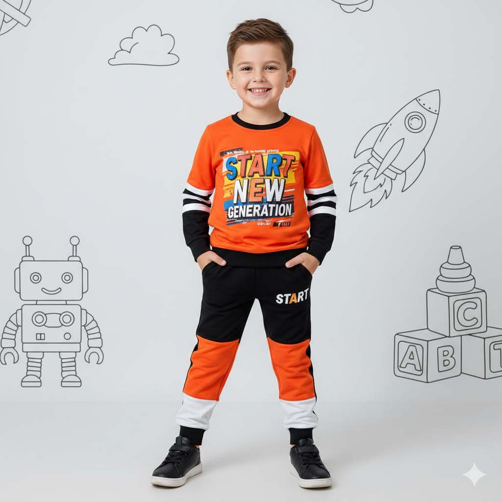 Premium French Terry Trouser & Shirt Set for Kids