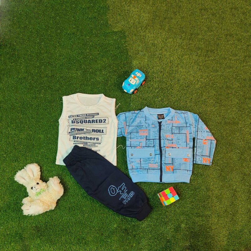 Premium Kids’ 3-Piece Suit (Trouser, Zipper & Shirt)