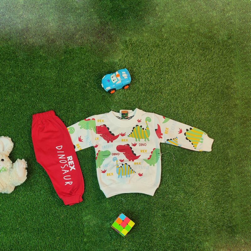 Colorful Dino Kids’ Trouser & Shirt Set (6 Months–1 Year)