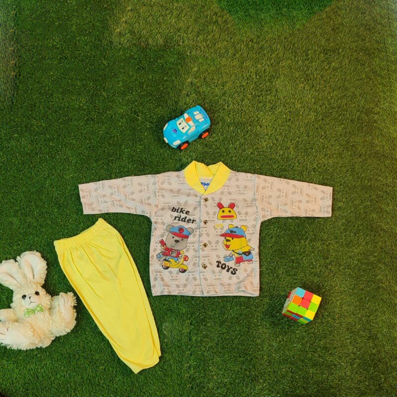 Baby Baba “Bike Rider” Shirt & Pajama Set (0–3 Months) - Image 2