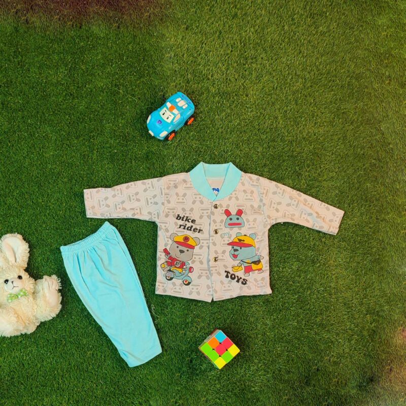 Baby Baba “Bike Rider” Shirt & Pajama Set (0–3 Months) - Image 3