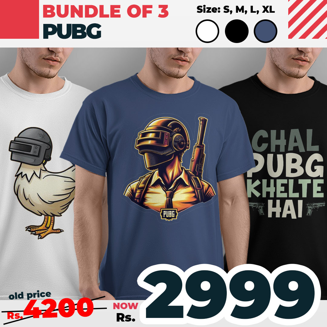 PUBG Bundle of 3 Tshirt
