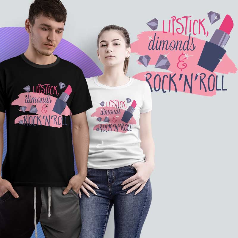 Lipstick Diamond Girls Tshirt