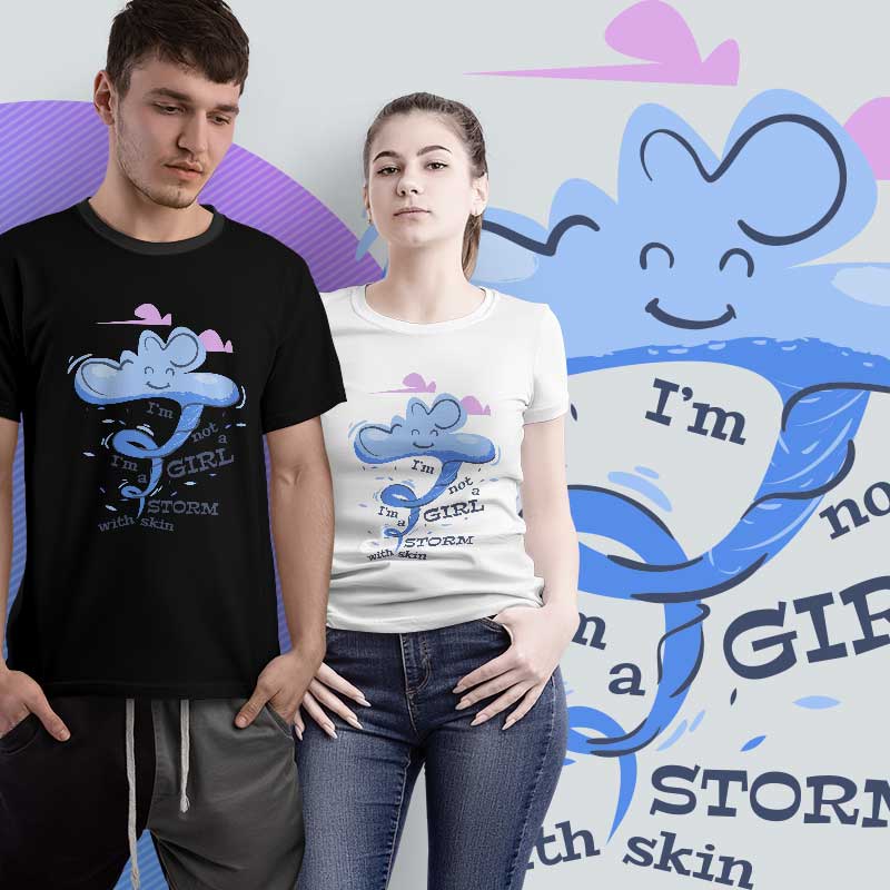 Girl Text cute cloud Tshirt