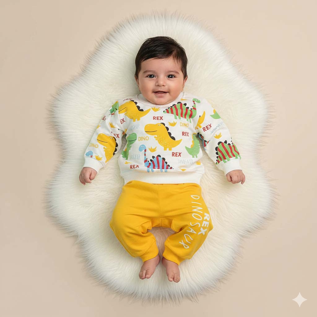 Colorful Dino Kids’ Trouser & Shirt Set (6 Months–1 Year)