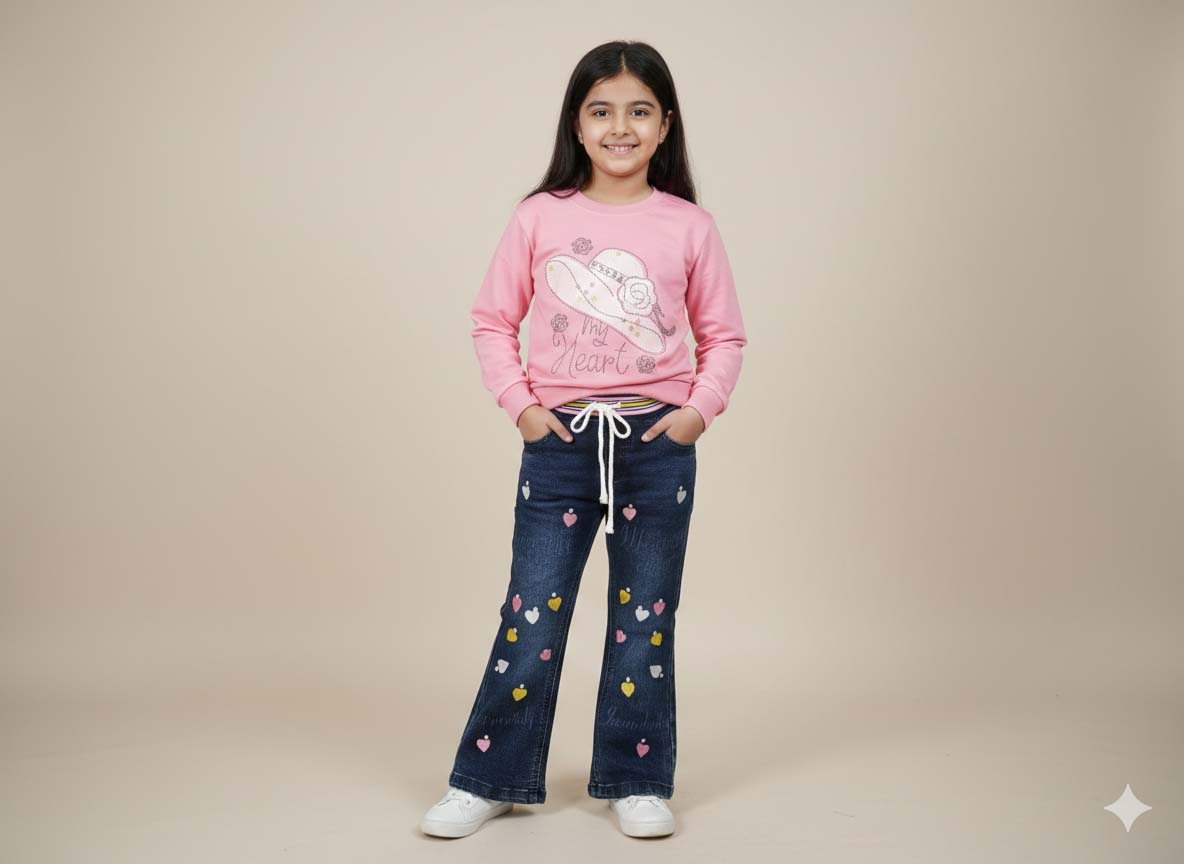 Girls Fancy Party Pant & Shirt Set (4–10 Years)