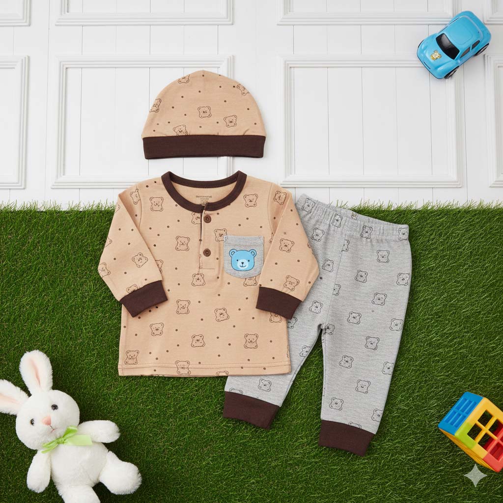 Baby & Baba 6 Style Luxury Soft Winter Set – Shirt, Trouser & Cap