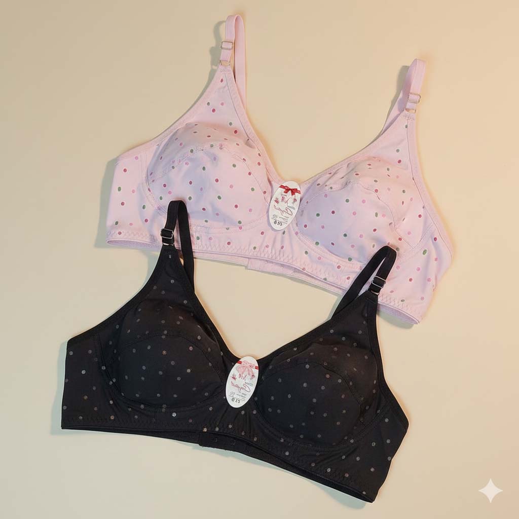 Dotted Cotton Soft Bra