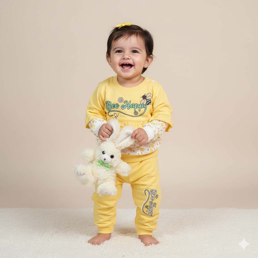 Baby Outfit “Happy Bee” Dress (6 Months–1 Year)