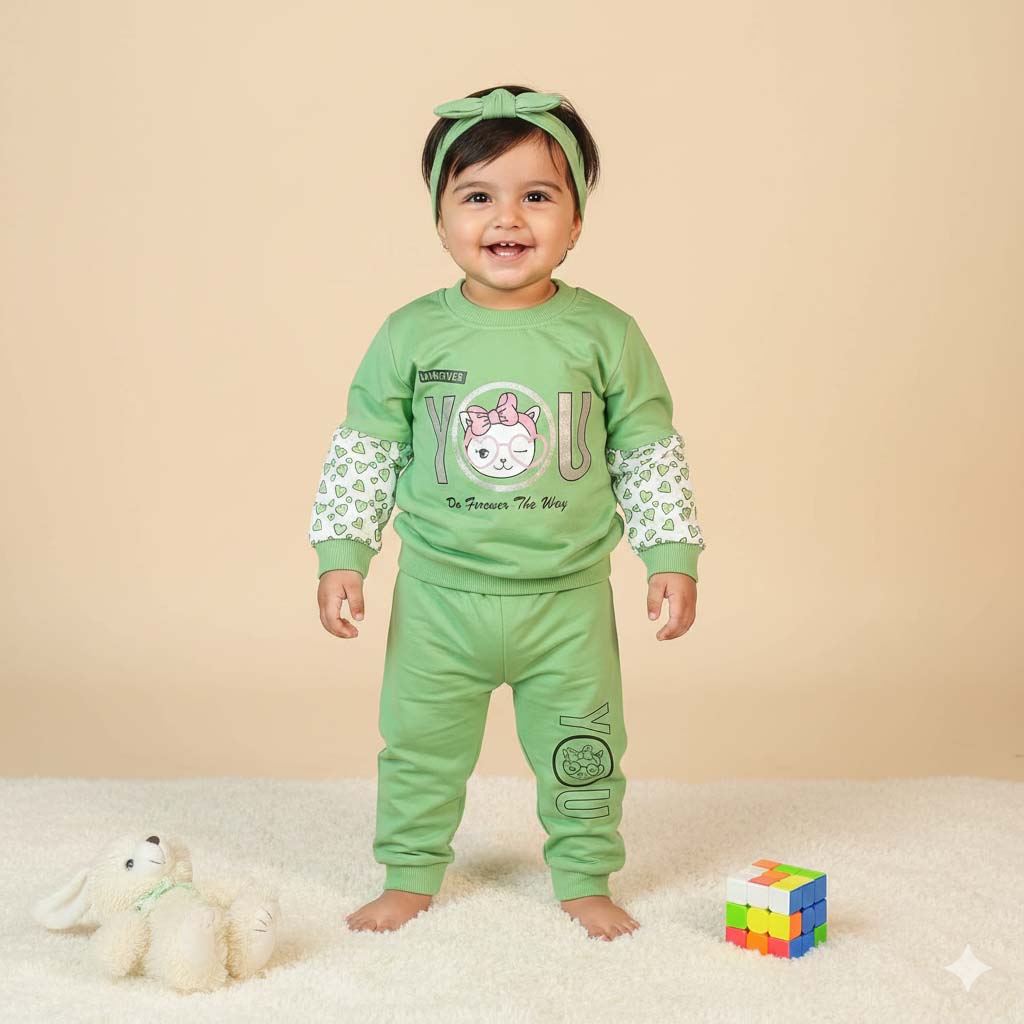 Kitty Baby Girl Stylish Shirt & Trouser – Winter Collection
