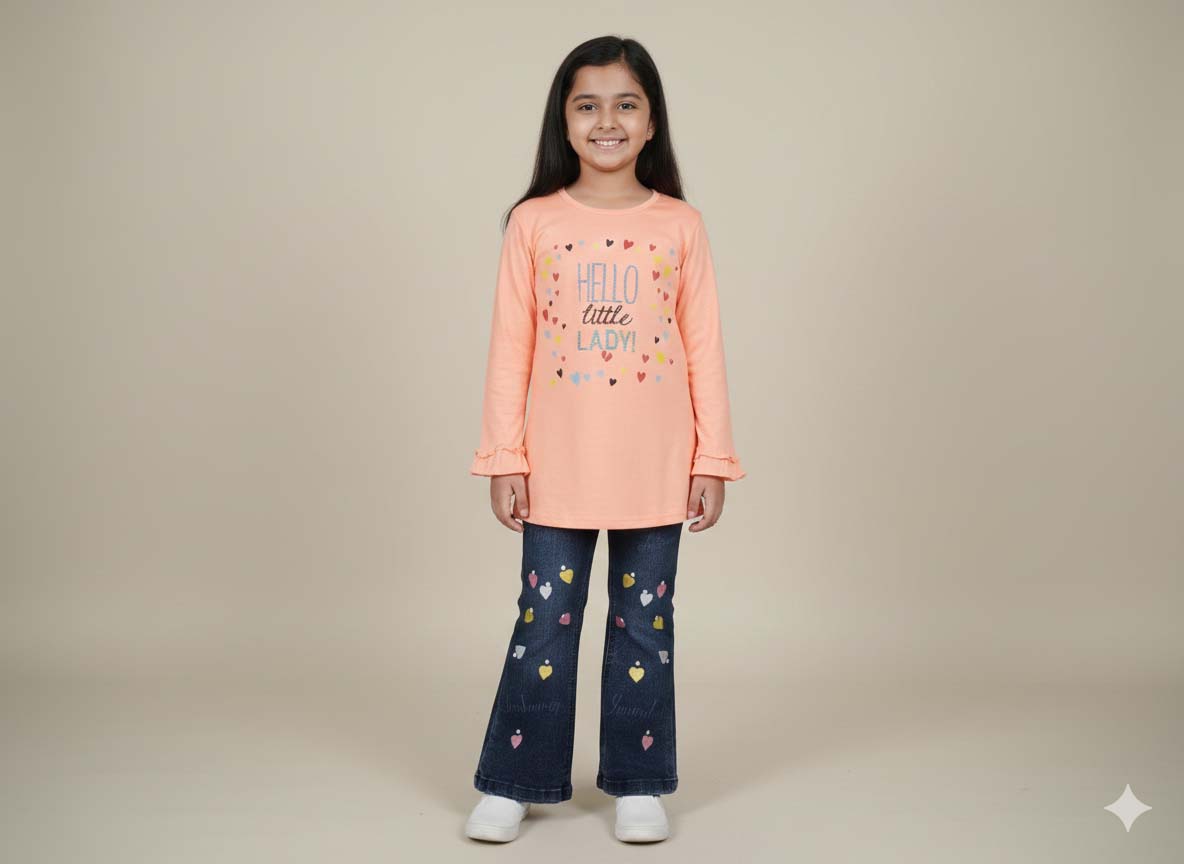 Girls Fancy Party Pant & Shirt Set (4–10 Years)