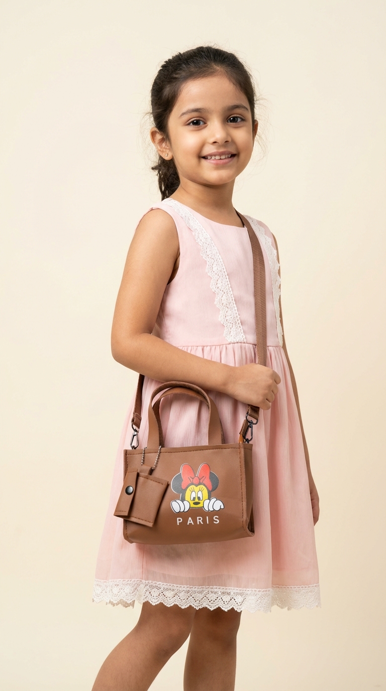 Girl Mini Mouse Paris Handbag Dark Brown