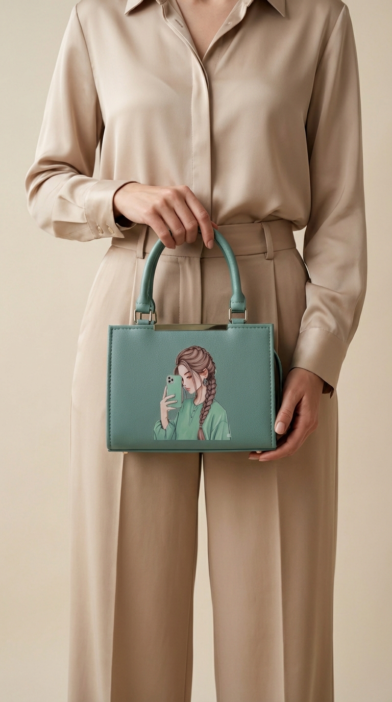 Girls Trendy Printed Handbag