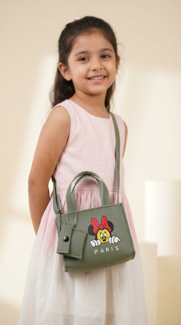 Girl Mini Mouse Paris Handbag Green