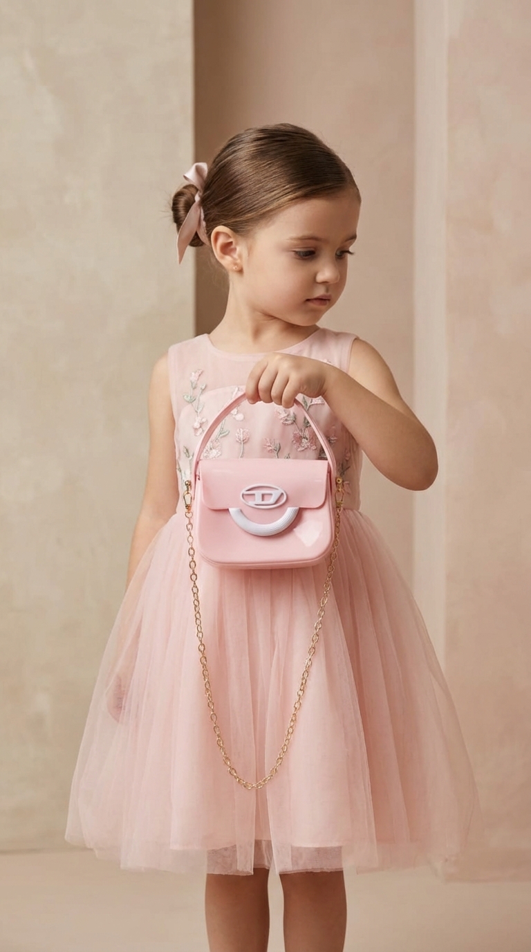 Girls Pink Mini Chain Handbag – Cute Party Crossbody Purse